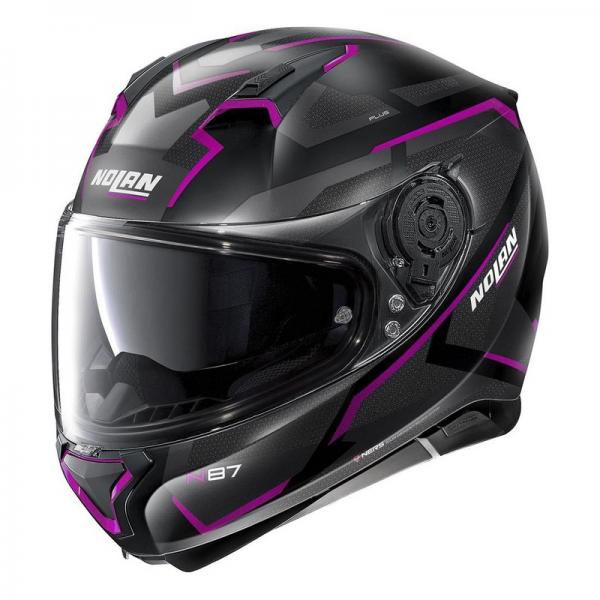 Casque Nolan N87 PLUS OVERLAND N-COM MAT - Noir / Violet