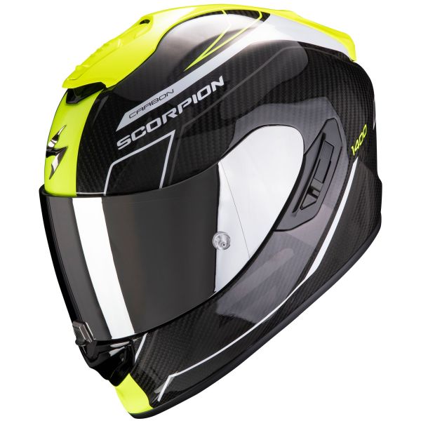 Casque Scorpion EXO-1400 AIR CARBON BEAUX - Blanc / Jaune Fluo