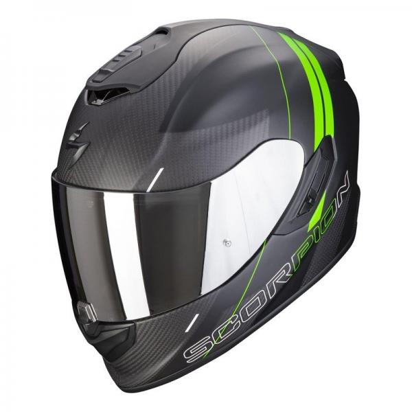 Casque Scorpion EXO-1400 AIR CARBON DRIK MAT - Noir / Vert
