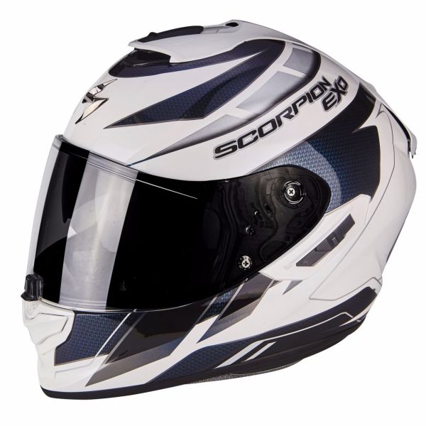 Casque Scorpion EXO-1400 AIR CUP MAT - Blanc / Bleu Cameleon