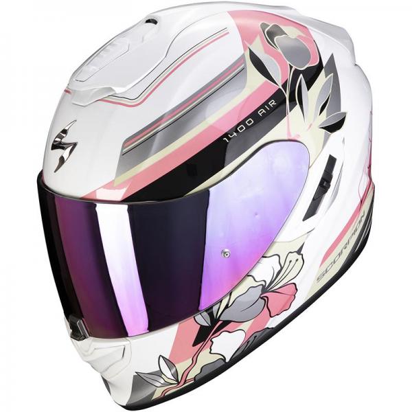 Casque Scorpion EXO-1400 AIR GAIA MAT - Blanc / Rose