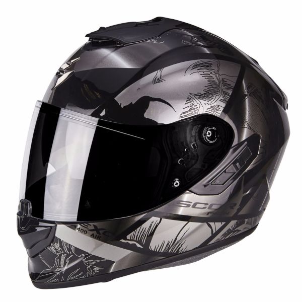 Casque Scorpion EXO-1400 AIR PATCH - Noir / Silver