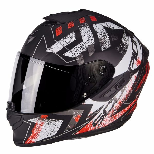 Casque Scorpion EXO-1400 AIR PICTA MAT - Noir / Blanc / Neon Rouge