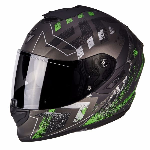 Casque Scorpion EXO-1400 AIR PICTA MAT - Silver / Vert