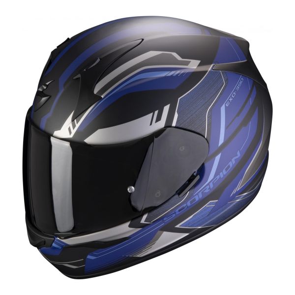 Casque Scorpion EXO-390 BOOST MAT - Noir / Argent / Bleu