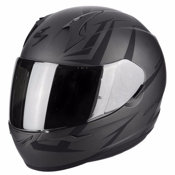 Casque Scorpion EXO-390 HAWK MAT DARK - Silver / Noir