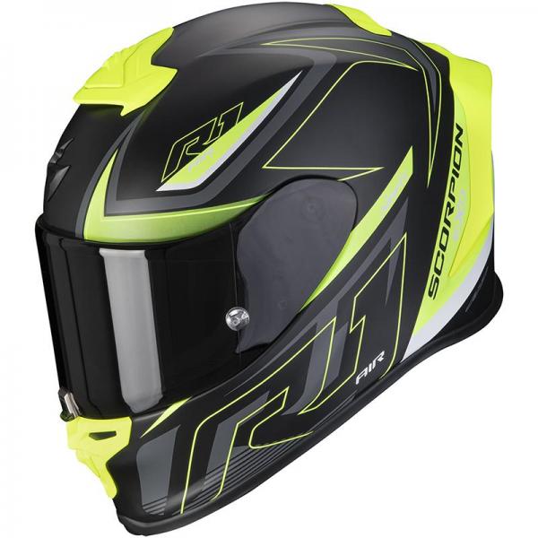Casque Scorpion EXO R1 AIR GAZ MAT - Noir / Jaune Fluo