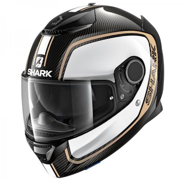 Casque Shark SPARTAN CARBON PRIONA - Carbone / Blanc / Or