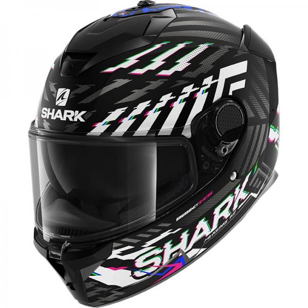 Casque Shark SPARTAN GT MICROMETRIQUE E-BRAKE MAT - Blanc / Bleu / Violet