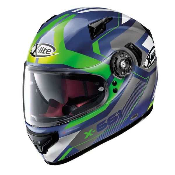 Casque X-Lite X-661 MOTIVATOR IMPERATOR N-COM - Bleu / Vert