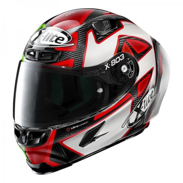 Casque X-Lite X-803 RS ULTRA CARBON REPLICA PETRUCCI MISANO - Rouge / Blanc