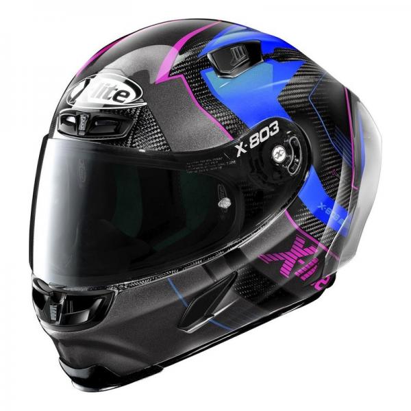 Casque X-Lite X-803 RS ULTRA CARBON TATANKA - Bleu / Fuschia