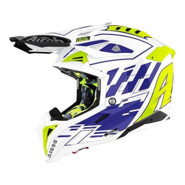 Casque Airoh AVIATOR 3 RAMPAGE - Bleu / Jaune