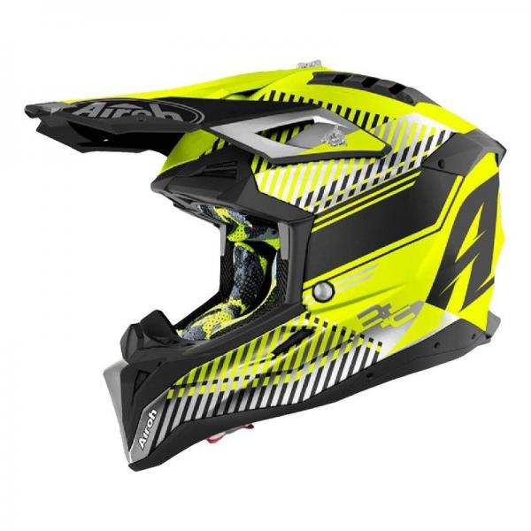 Casque Airoh AVIATOR 3 WAVE MAT - Jaune / Noir / Argent