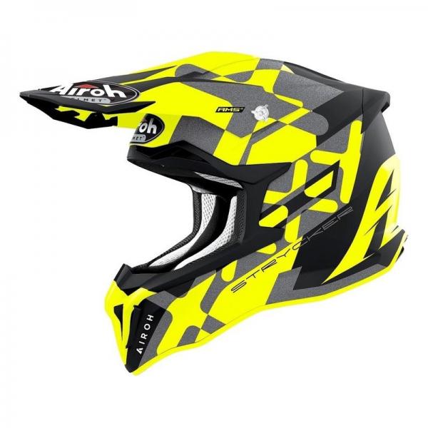 Casque Airoh STRYCKER XXX MAT - Jaune Fluo / Gris / Noir