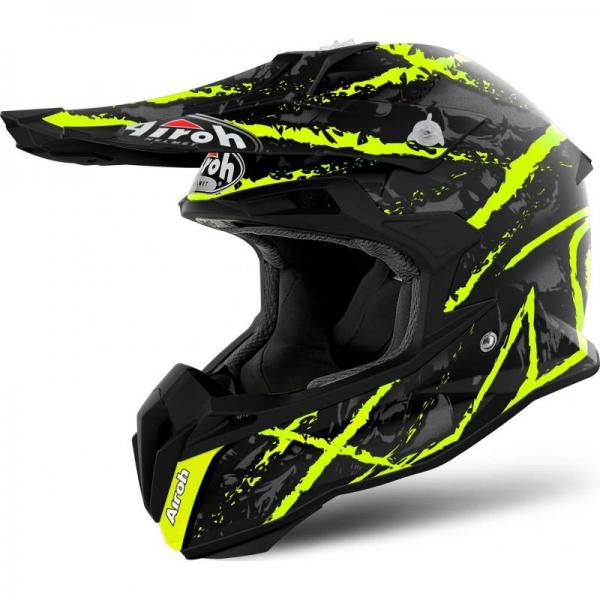 Casque Airoh TERMINATOR OPEN VISION CARNAGE MAT - Jaune