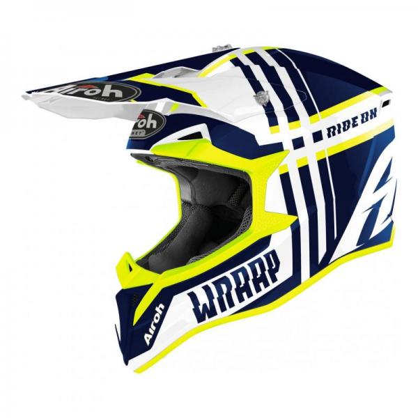 Casque Airoh WRAAP BROKEN - Bleu