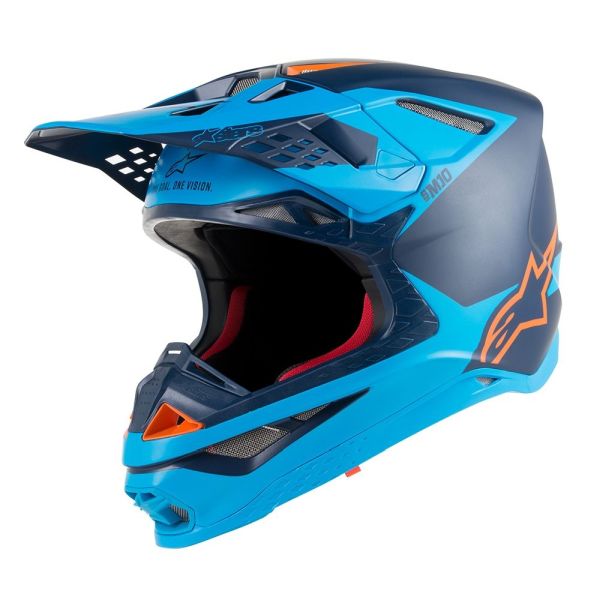 Casque Alpinestars SUPERTECH S-M10 META - Noir / Aqua / Orange Fluo
