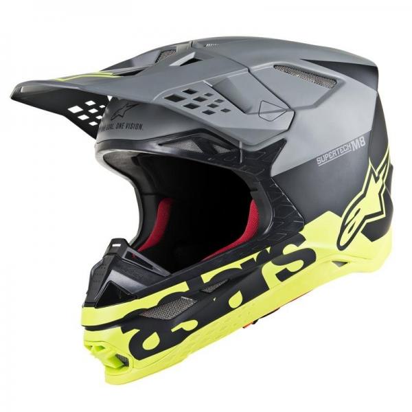 Casque Alpinestars SUPERTECH S-M8 RADIUM MAT - Noir / Gris / Jaune Fluo