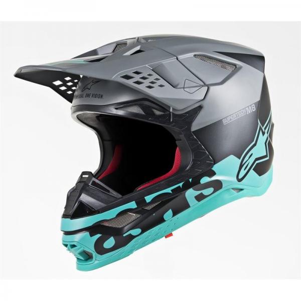 Casque Alpinestars SUPERTECH S-M8 RADIUM MAT - Noir / Gris / Turquoise