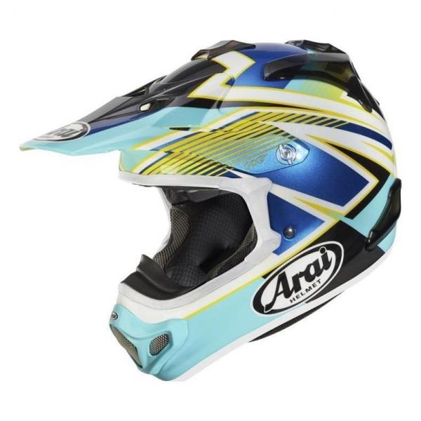 Casque Arai MX-V DAY - Bleu / Turquoise / Jaune / Noir