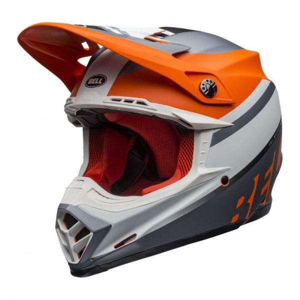 Casque Bell MOTO-9 MIPS PROPHECY MAT - Orange / Noir / Gris