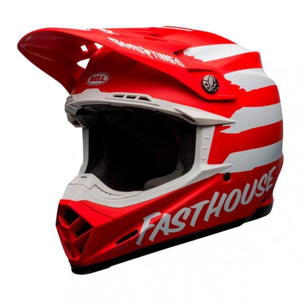 Casque Bell MOTO-9 MIPS SIGNIA MAT - Rouge / Blanc