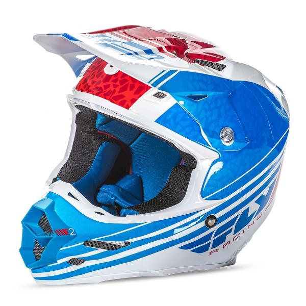 Casque Fly Racing F2 CARBON ANIMAL - Bleu / Blanc / Rouge