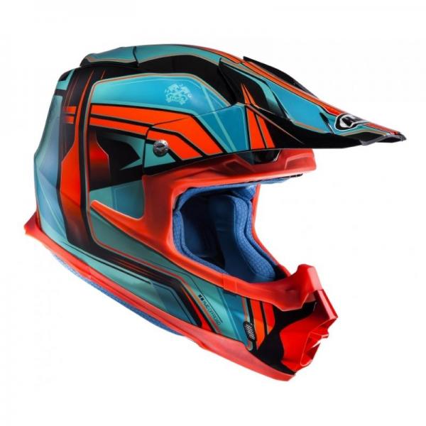 Casque HJC FX-CROSS PISTON MC4 - Bleu / Orange / Noir