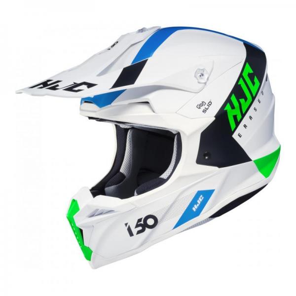 Casque HJC I50 ERASED MC24SF MAT - Blanc / Bleu / Vert