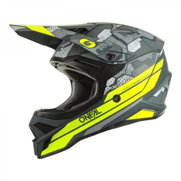 Casque O'Neal 3SRS CAMO V.22 MAT - Gris / Jaune Fluo