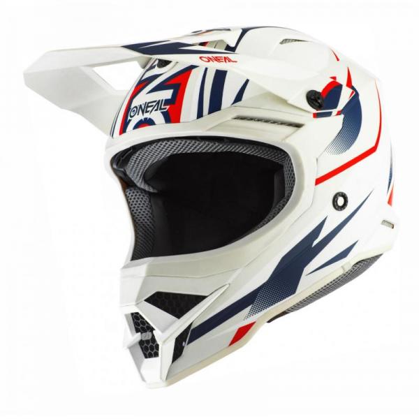 Casque O'Neal 3SRS RIFF 2 - Blanc / Bleu / Rouge