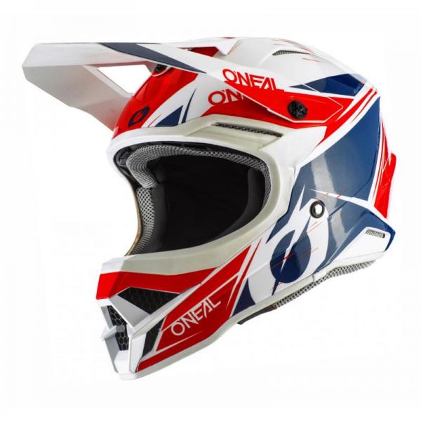 Casque O'Neal 3SRS STARDUST - Blanc / Bleu / Rouge