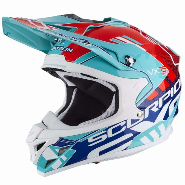 Casque Scorpion VX-15-EVO AIR ARGO - Vert / Bleu