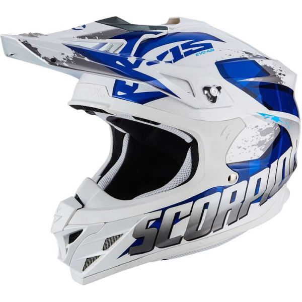 Casque Scorpion VX-15-EVO AIR DEFENDER - Blanc / Bleu