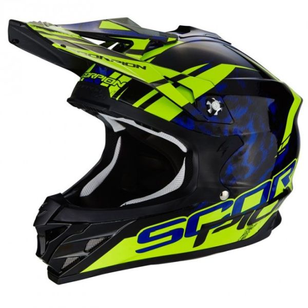 Casque Scorpion VX-15-EVO AIR KITSUNE - Bleu / Neon Jaune