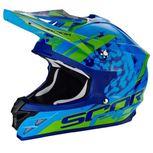 Casque Scorpion VX-15-EVO AIR KITSUNE - Bleu / Vert