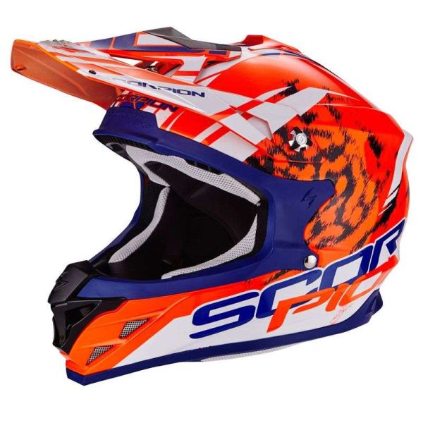 Casque Scorpion VX-15-EVO AIR KITSUNE - Orange / Bleu / Blanc