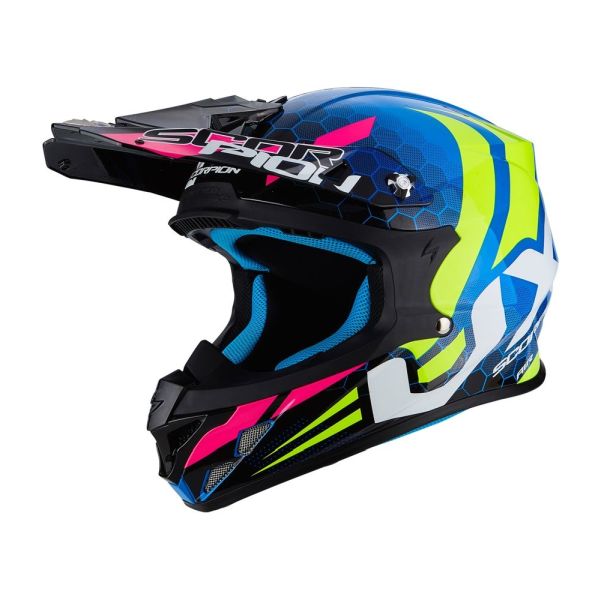 Casque Scorpion VX-21 AIR XAGON - Bleu / Neon Jaune
