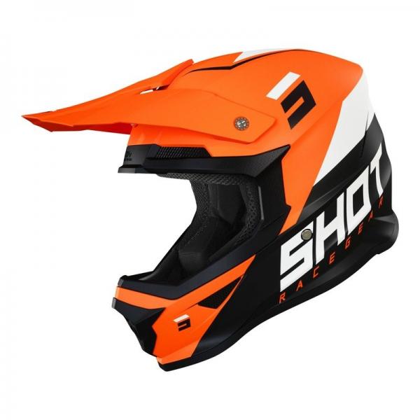 Casque Shot FURIOUS CHASE MAT - Orange Fluo / Noir / Blanc