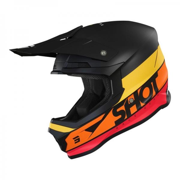 Casque Shot FURIOUS STORY MAT - Rouge / Orange / Jaune / Noir