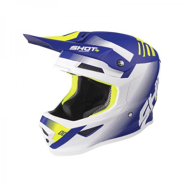 Casque Shot FURIOUS TRUST MAT - Bleu / Jaune Fluo