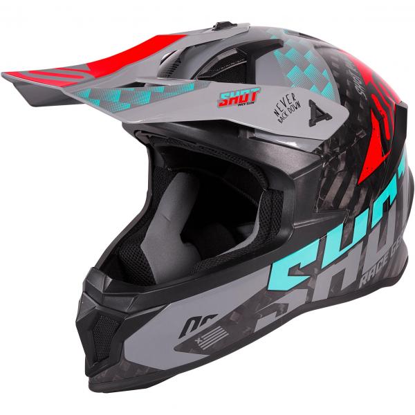 Casque Shot LITE RUSH - Gris / Rouge / Bleu