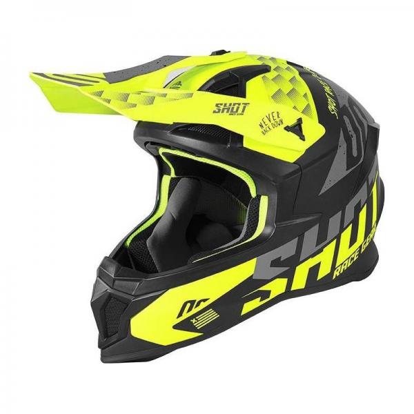 Casque Shot LITE RUSH MAT - Jaune Fluo / Gris