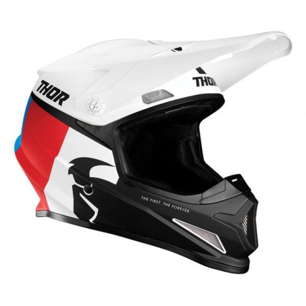 Casque Thor SECTOR RACER MAT - Blanc / Rouge / Bleu