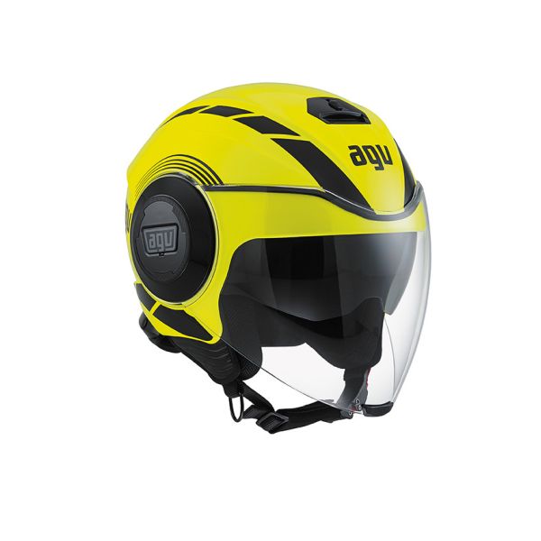 Casque AGV FLUID MULTI EQUALIZER - Jaune Fluo / Noir