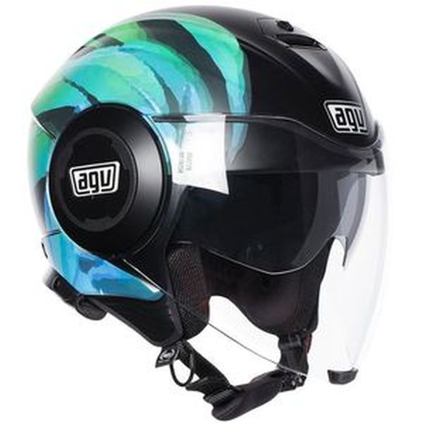 Casque AGV FLUID MULTI KEW MAT - Noir / Lime / Aqua