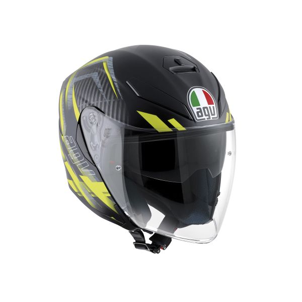 Casque AGV K-5 JET MULTI URBAN HUNTER MAT - Noir / Jaune