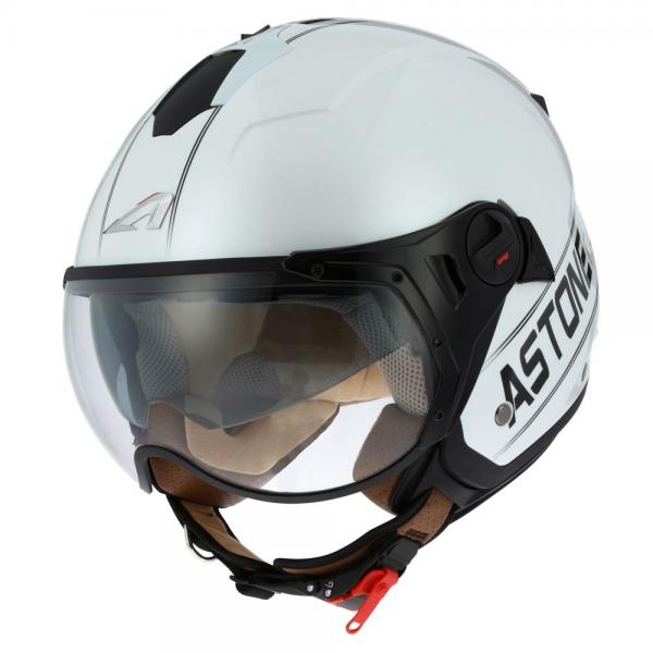 Casque Astone MINIJET SPORT COOPER - Blanc / Noir