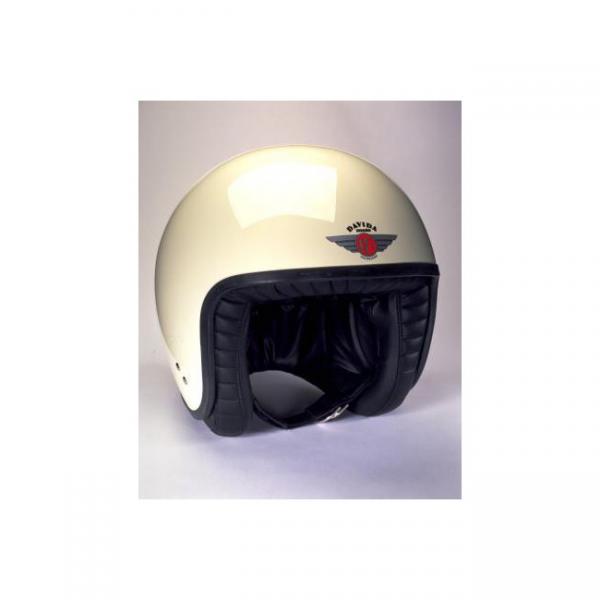 Casque Davida JET CREME CUIR NOIR 80113